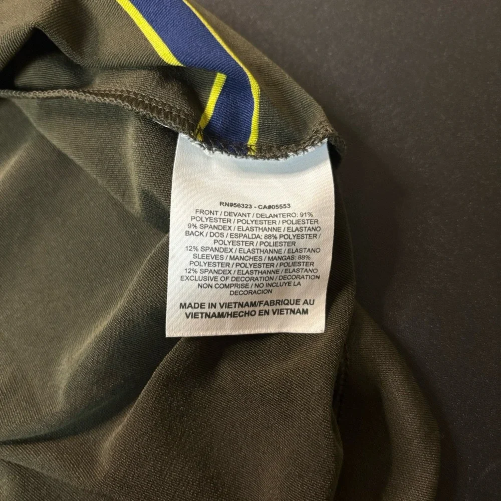 Nike Golf Men's Dri-Fit Striped Golf‎ Polo Size Medium Army Green